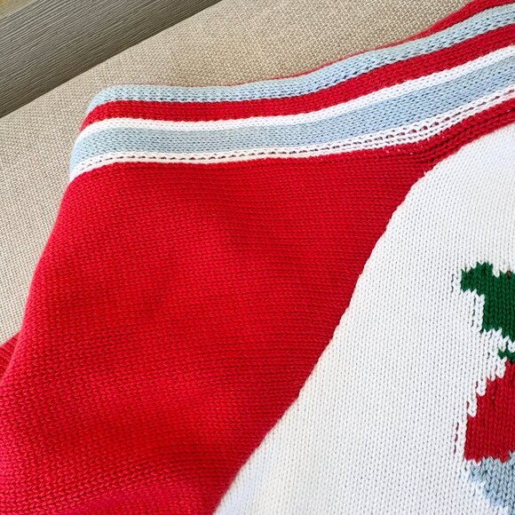 NWT Anthropologie Daily Practice Sports Club Sweater Jacket Cardigan White Red - Picture 9 of 10